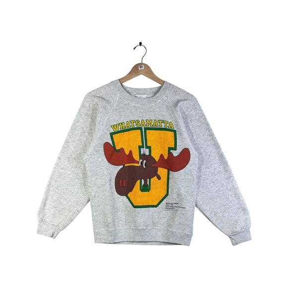 Vintage Bullwinkle J. Moose Class '65 Whatsamatta U Sweatshirt Crewneck Medium - Picture 1 of 7